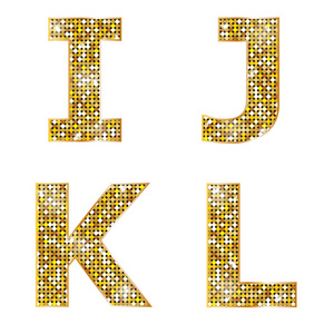 闪亮的银色金属字母 j k l