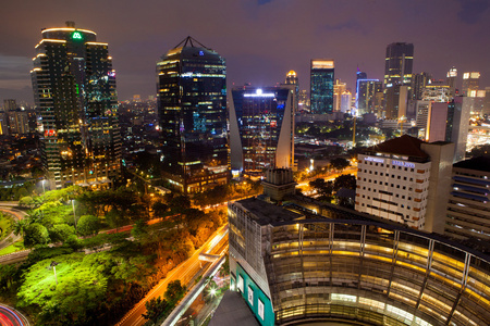 雅加达印度尼西亚亚洲的 Nightshot 城市