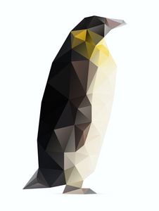 企鹅的多边形抽象图