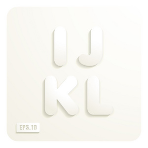 纸张大小字母 I，J，K，L