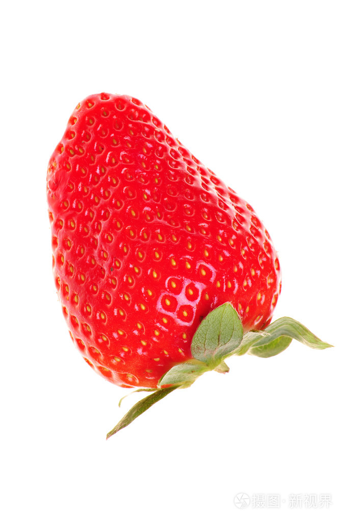 在白色背景上的新鲜草莓照片-正版商用图片0bjdn1-摄图新视界