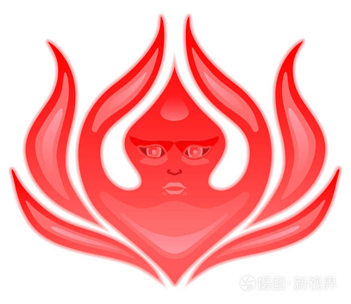 六翼天使从圣经启示录程式化的塞拉夫燃烧的火天使矢量插图