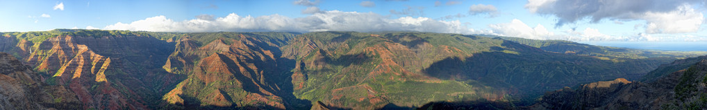 怀梅阿峡谷在夏威夷的巨型的山水画