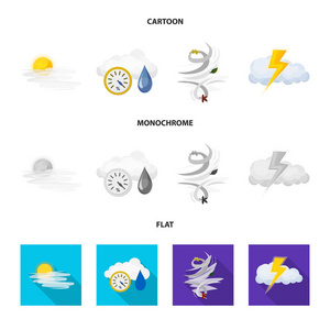 天气和气候标志的向量例证。网络天气和云股票符号集