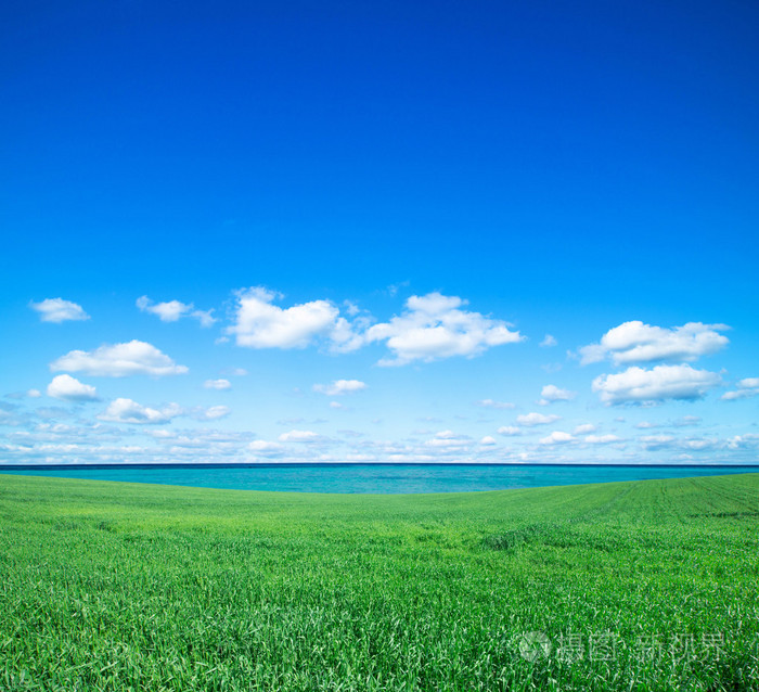 绿色的原野和蓝蓝的天空