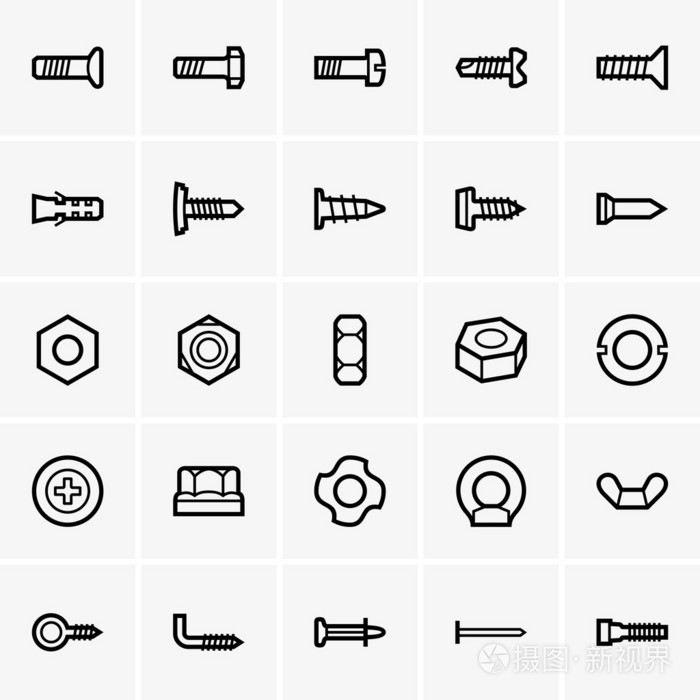 螺钉和螺母的图标