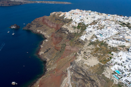 内部审计办公室在希腊圣托里尼岛的鸟瞰图