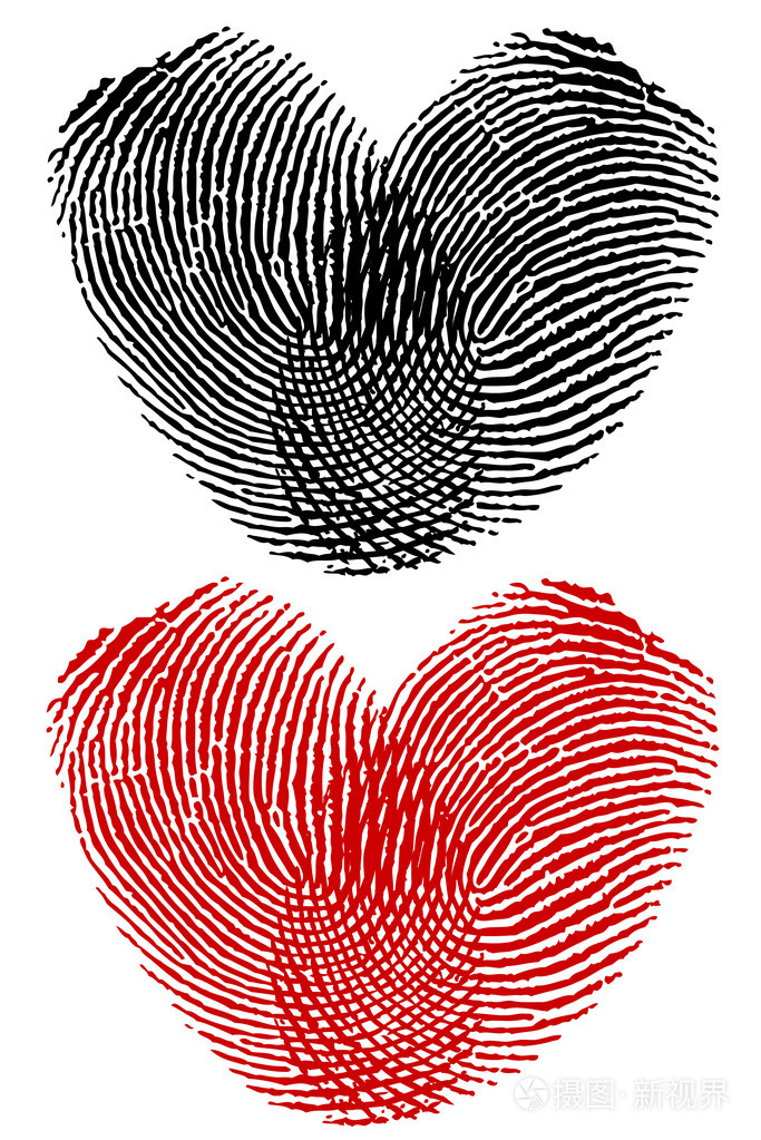 指纹在心的形状