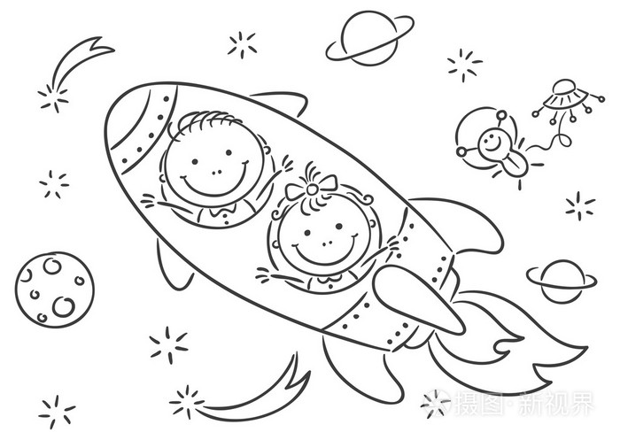 儿童探索空间插画-正版商用图片0bk1wh-摄图新视界
