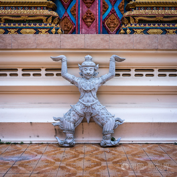 在佛教寺院罗刹的雕像