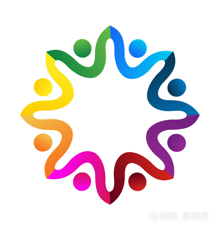 团队协作社区人们观念的联盟标志