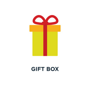 礼品盒图标。节日礼物图形概念符号设计, giftbox 矢量插图