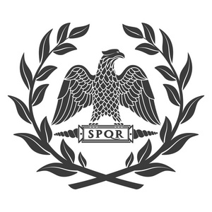 罗马老鹰的标志罗马头盔罗马鹰的标志在一个古老的破旧的纹理.