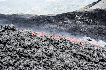 在危地马拉火山 fuego