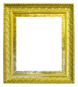 孤立在白色背景上的金色木图片图像框架