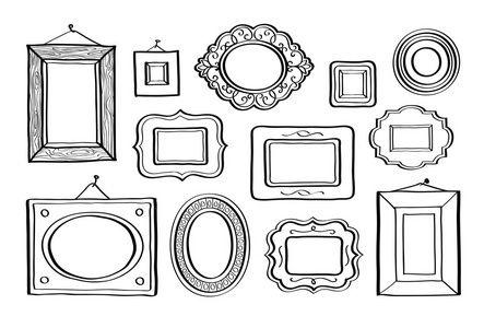 法式画框简笔画图片