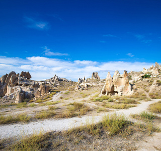 在 capadocia 的岩石群