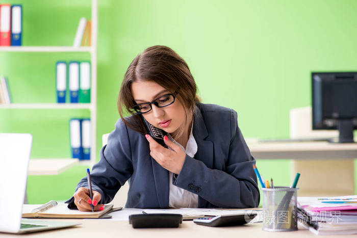 在办公室工作的女财务经理