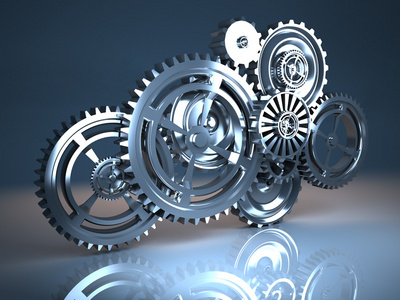 齿轮机械和钛概念照片