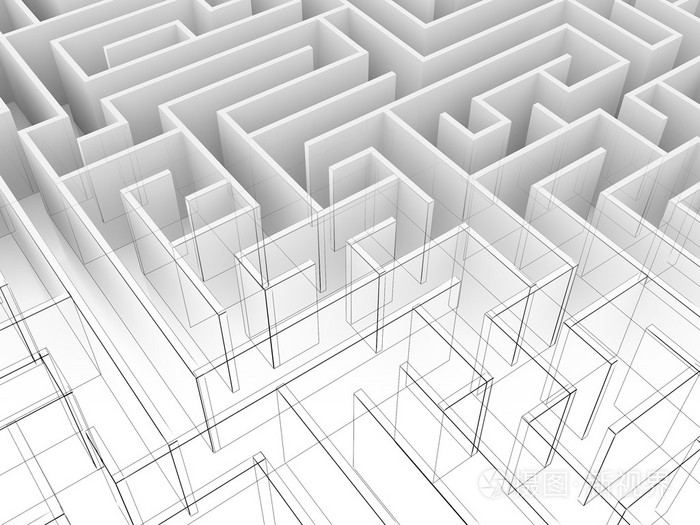 无尽的迷宫3d图线框