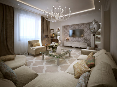 阿拉伯风格的客厅里照片