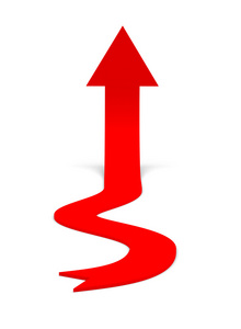 曲线箭头红色曲线上升箭头照片