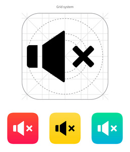 扬声器图标。音量静音