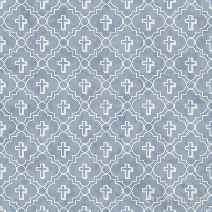 淡蓝色和白色十字符号拼贴图案重复背景