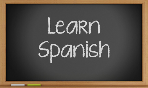 学习西班牙语写在黑板上