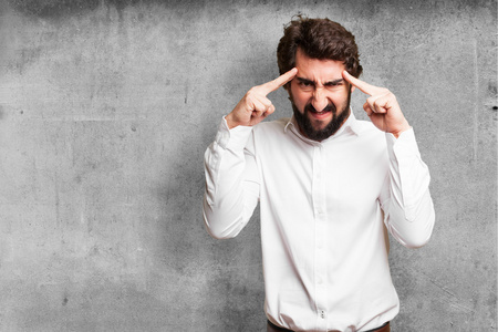 疯狂彻底疯狂的人的思考照片