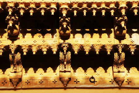 寺殿 斋沙默尔，印度，亚洲的建筑细节