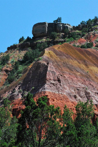 德克萨斯州帕洛杜罗峡谷州立公园五颜六色的岩石形成