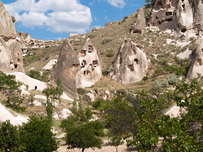 在格雷梅国家公园的岩层。Cappadocia.Turkey