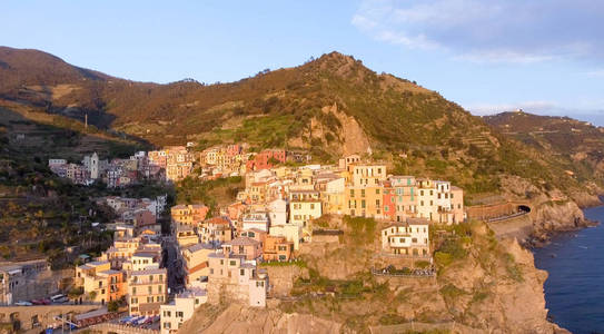 Manarola 鸟瞰图, 五土地, 意大利