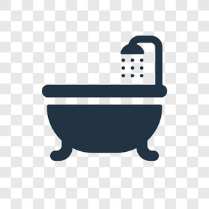 淋浴矢量图标隔离在透明背景上, 淋浴透明徽标概念