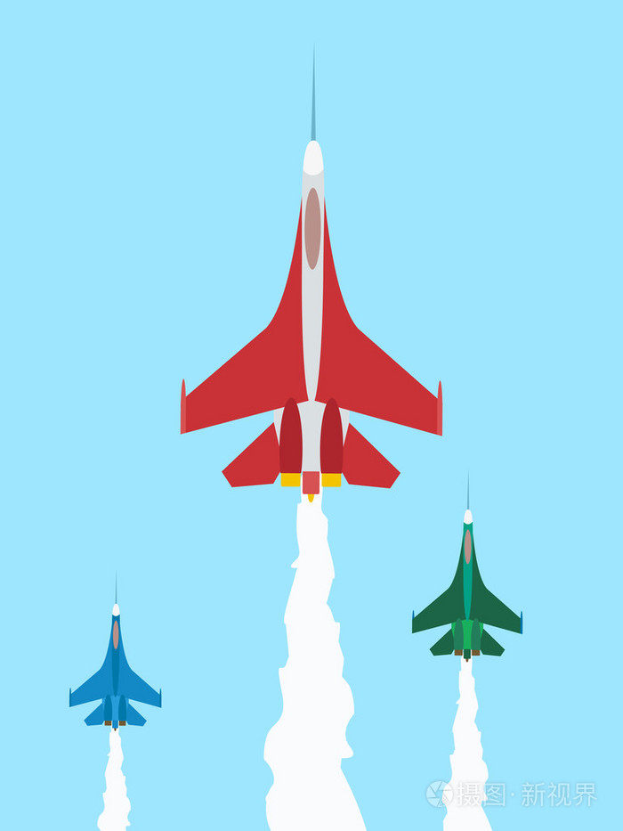 颜色军事飞机在天空中