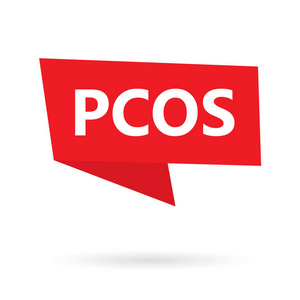 Pcos 多囊卵巢综合征 词在讲话气泡媒介 illutration