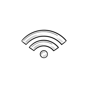 wifi 手绘轮廓涂鸦图标照片