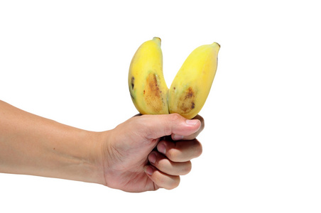 男人的手控股香蕉