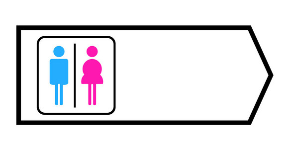 厕所标志与箭头