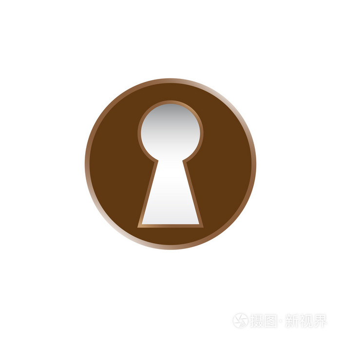 在白色背景上的钥匙孔
