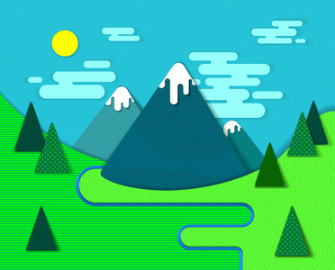 加拿大蓝色矢量地图矢量风景山照片