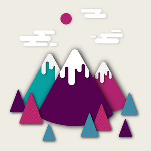 矢量风景山照片