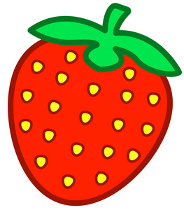 卡通红色草莓图标