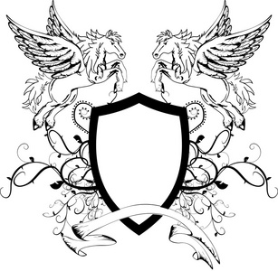 盾牌座纹章学飞马座徽章顶 shield5照片