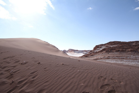 valle del luna谷的月亮，在阿塔卡马的智利