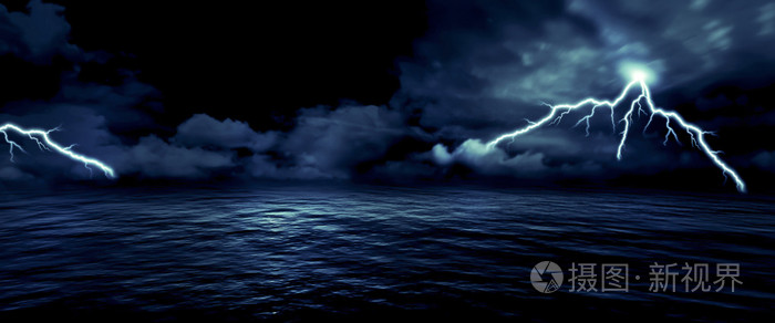 海上风暴雷电海洋壁纸背景