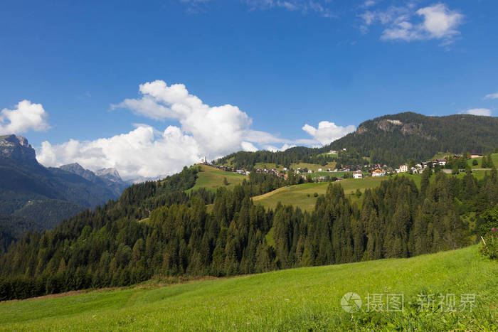 牧场在阿尔卑斯, 南 Tirol, 意大利