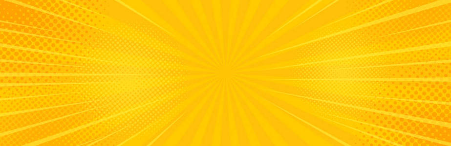 复古波普艺术黄色背景。横幅矢量图