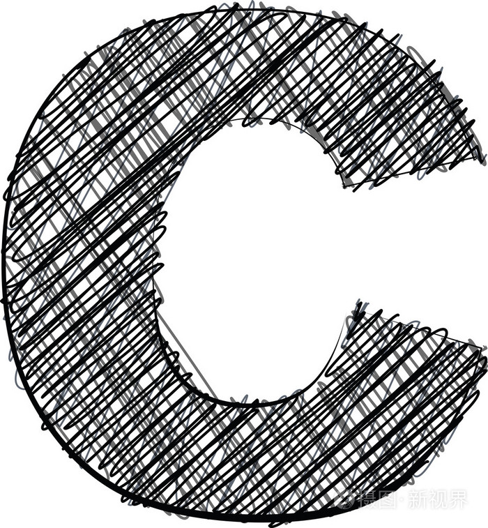 手画的字体字母c